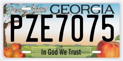 GA license plate PZE7075