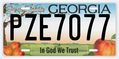 GA license plate PZE7077