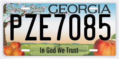 GA license plate PZE7085