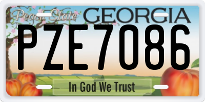 GA license plate PZE7086