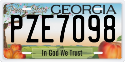 GA license plate PZE7098