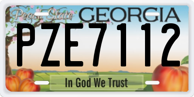 GA license plate PZE7112