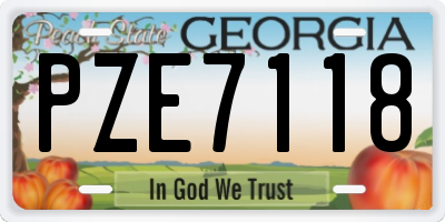 GA license plate PZE7118