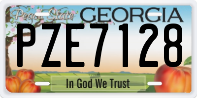 GA license plate PZE7128