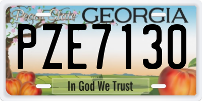 GA license plate PZE7130