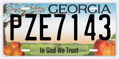 GA license plate PZE7143