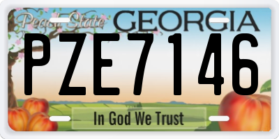 GA license plate PZE7146