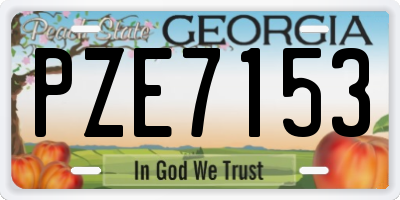 GA license plate PZE7153