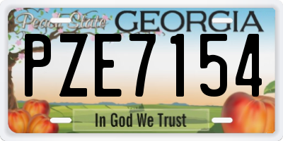 GA license plate PZE7154