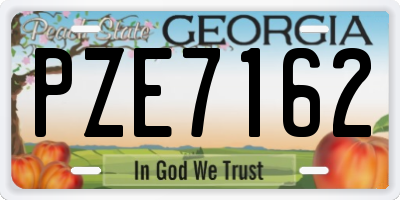 GA license plate PZE7162