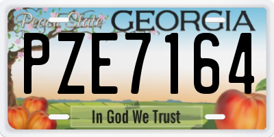 GA license plate PZE7164