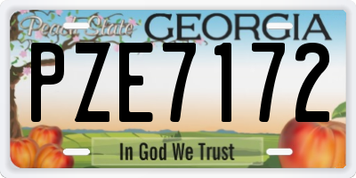 GA license plate PZE7172
