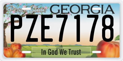 GA license plate PZE7178