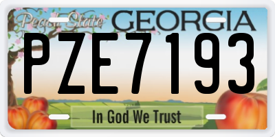 GA license plate PZE7193