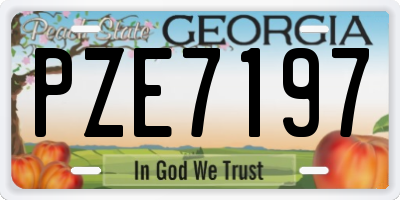 GA license plate PZE7197