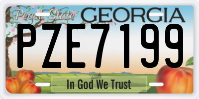 GA license plate PZE7199