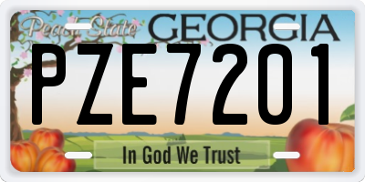 GA license plate PZE7201