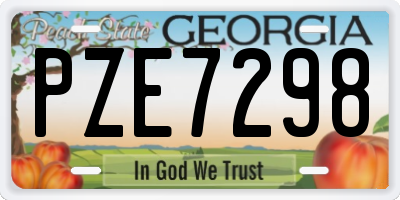GA license plate PZE7298