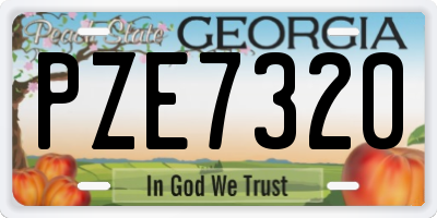 GA license plate PZE7320