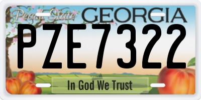 GA license plate PZE7322