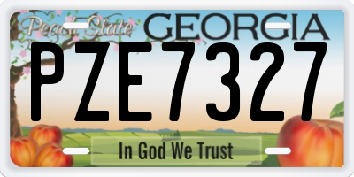 GA license plate PZE7327