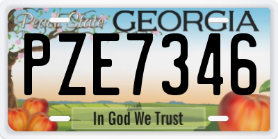 GA license plate PZE7346