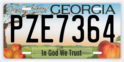GA license plate PZE7364