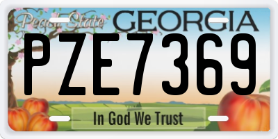 GA license plate PZE7369