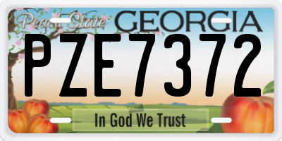 GA license plate PZE7372