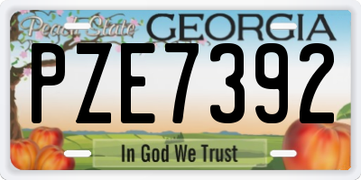 GA license plate PZE7392