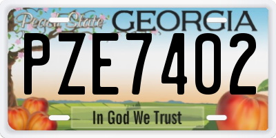 GA license plate PZE7402