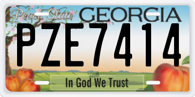 GA license plate PZE7414