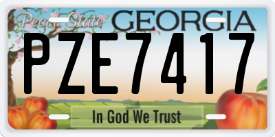 GA license plate PZE7417