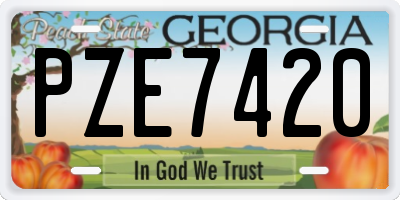 GA license plate PZE7420