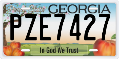 GA license plate PZE7427