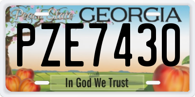 GA license plate PZE7430