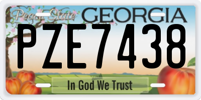 GA license plate PZE7438