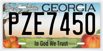 GA license plate PZE7450