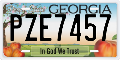 GA license plate PZE7457
