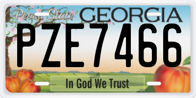 GA license plate PZE7466