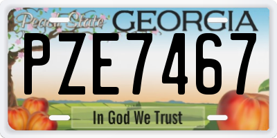 GA license plate PZE7467