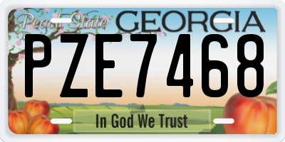 GA license plate PZE7468