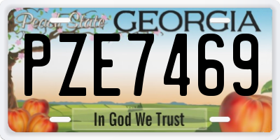 GA license plate PZE7469