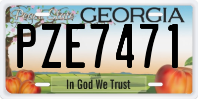 GA license plate PZE7471
