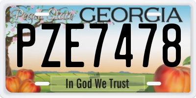 GA license plate PZE7478