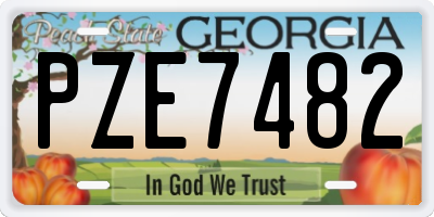 GA license plate PZE7482