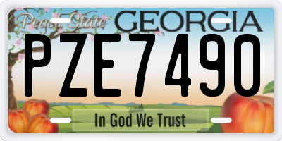 GA license plate PZE7490