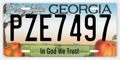 GA license plate PZE7497
