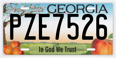 GA license plate PZE7526