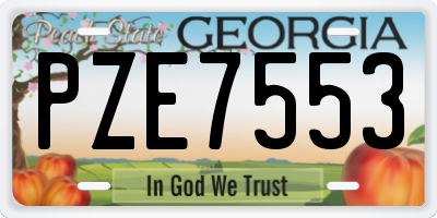 GA license plate PZE7553